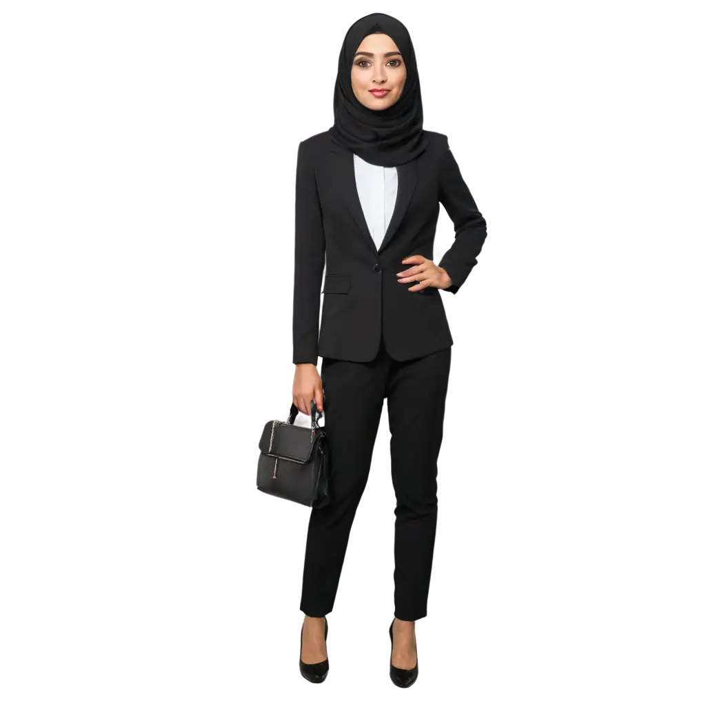 Black-Formal-Suit-Blouse-with-Hijab-for-Passport-Photo-PNG-HighQuality-Image-for-Professional-Use