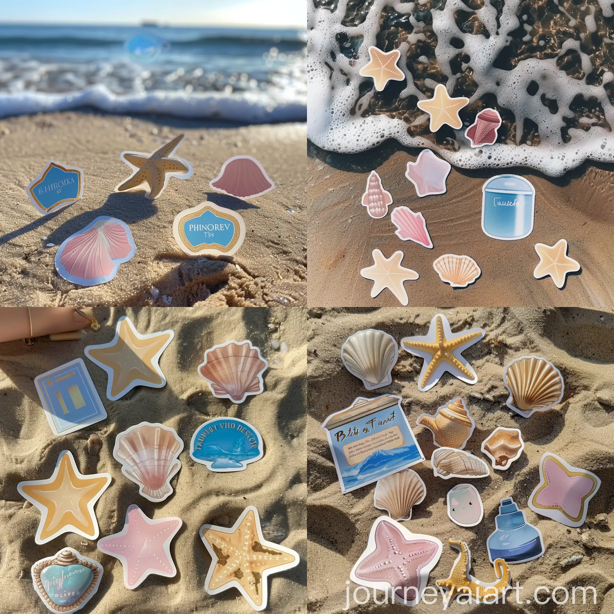 Stickers-on-Sandy-Beach-by-the-Sea