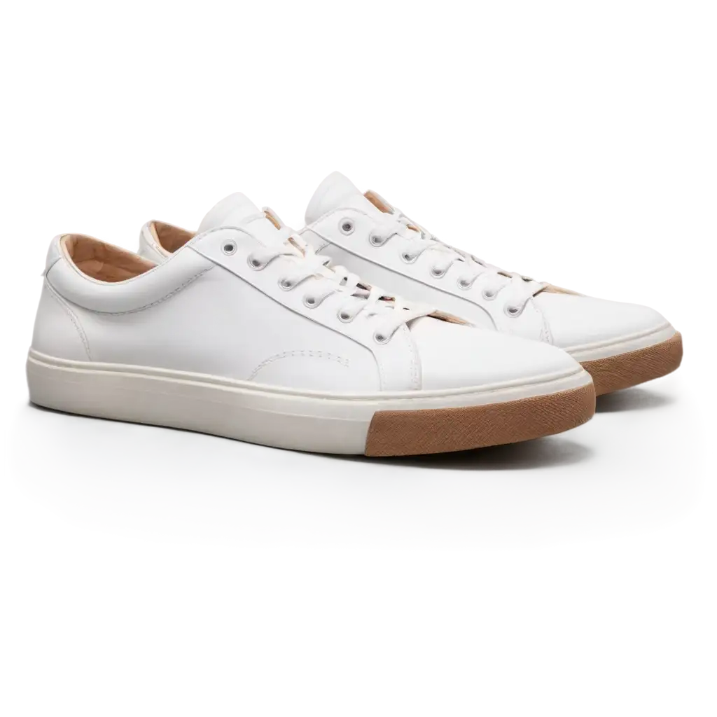 HighQuality-PNG-Image-of-White-Leather-LowTopPNG-Image-SEO-Strategy-Sneakers-on-Solid-White-Background