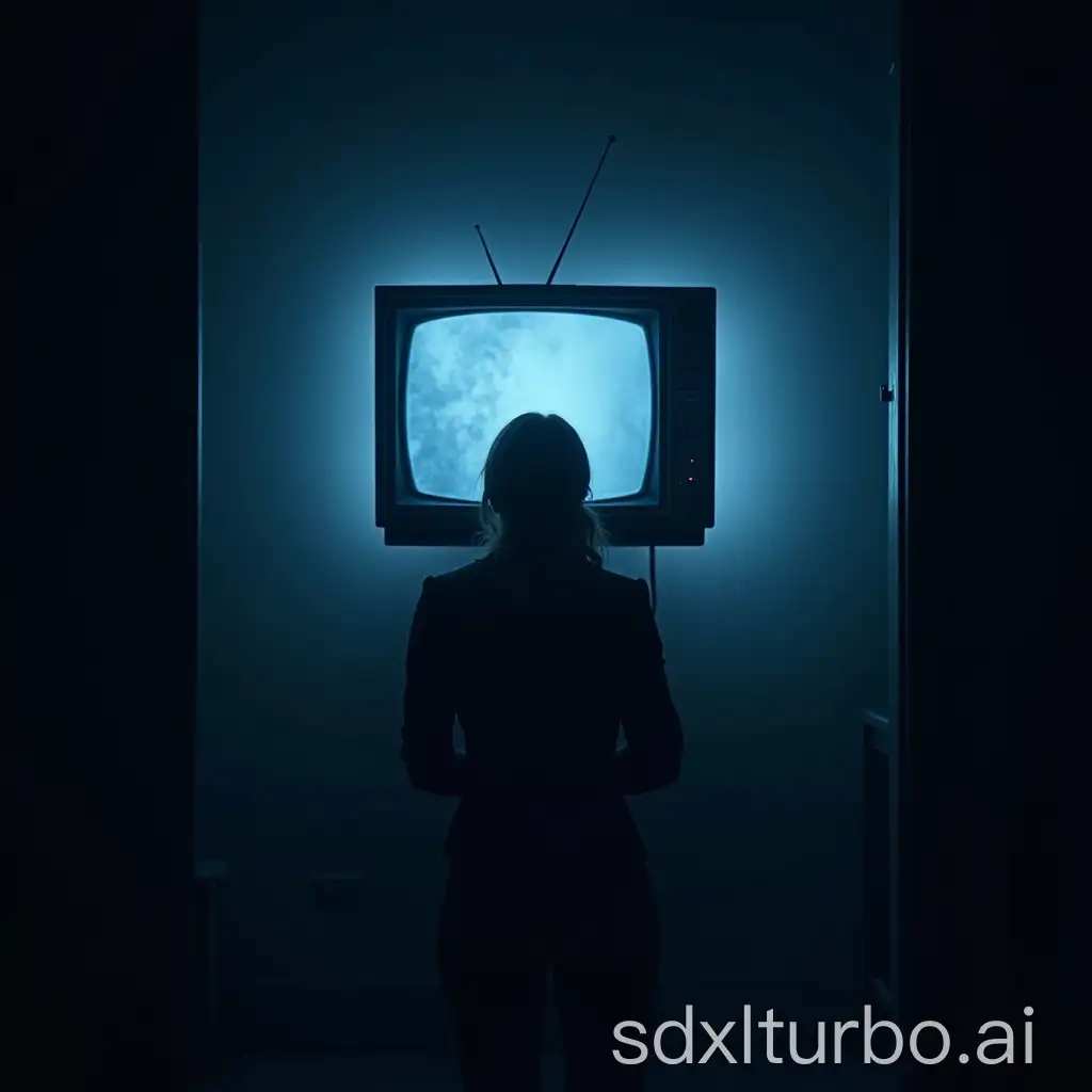 Mysterious-Movie-Poster-on-TV-with-BlueBlack-Background