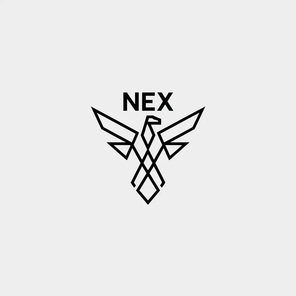 LOGO Design for NEX Geometric Phoenix in Minimalistic Style for the Entertainment Industry