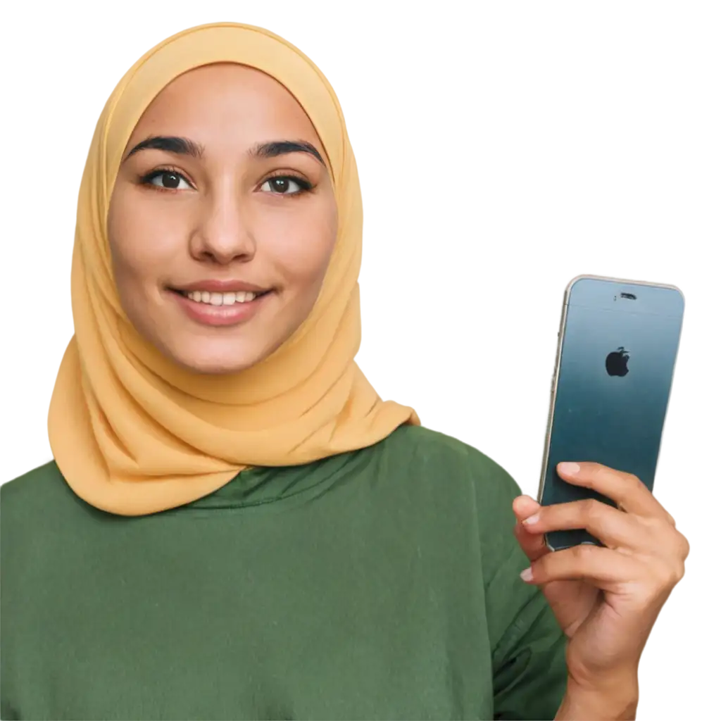 a muslim girl is doing a Live streaming offering free giveaways to her followers