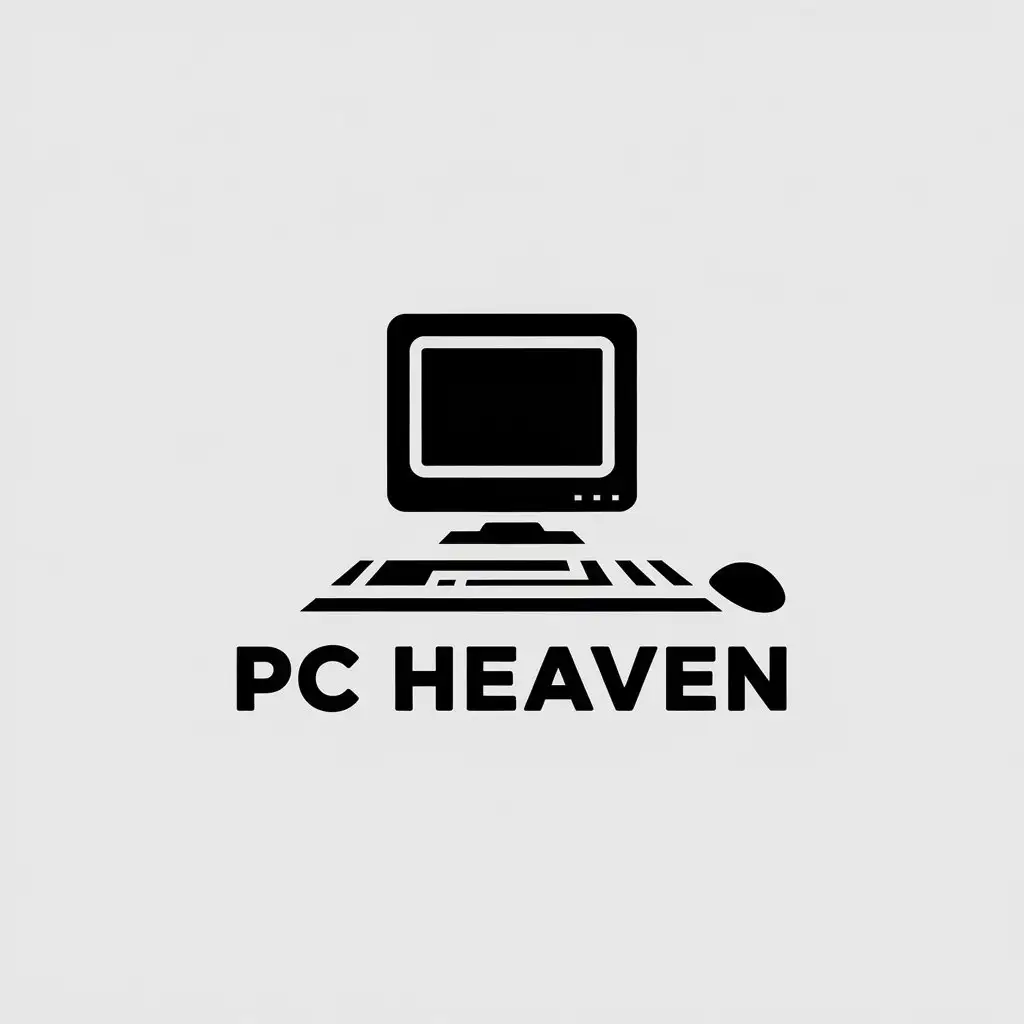 LOGO Design for PC HEAVEN Minimalistic PC Symbol in Retail Industry