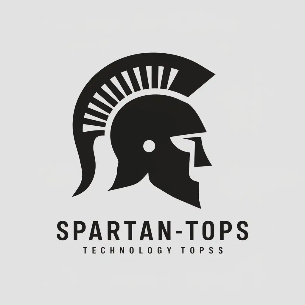 LOGO Design for SpartanTops Spanish Helmet Symbol in Minimalistic Vector Style for Technology Industry