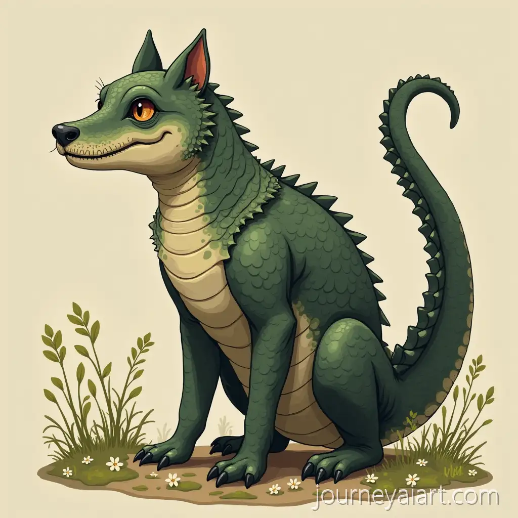 Imagined-Hybrid-AnimalAI-Image-Expansion-Combining-Cat-and-Crocodile-Features