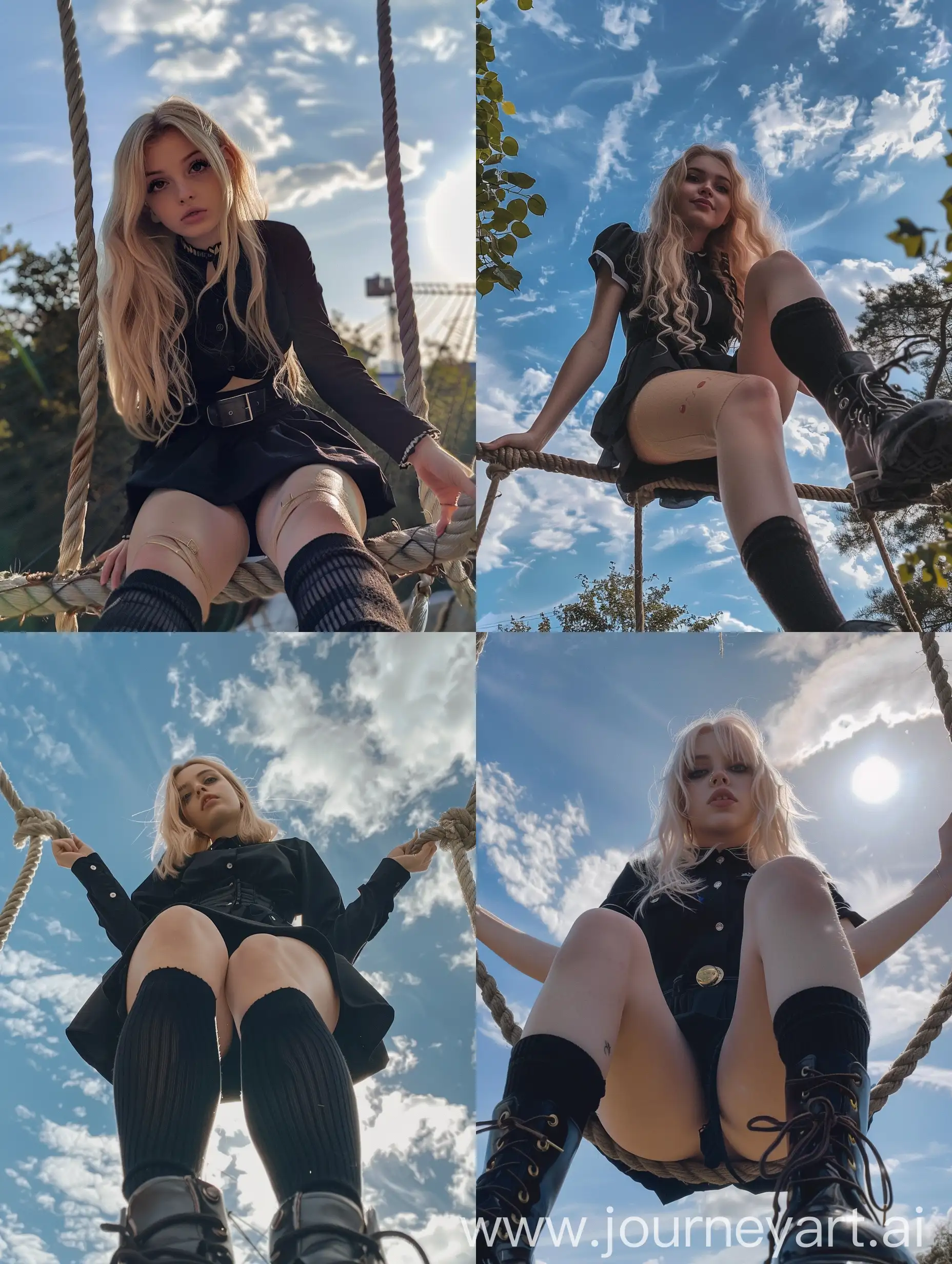 Ukrainian-Influencer-in-Black-Seifuku-Uniform-Taking-Natural-Selfie-Outdoors