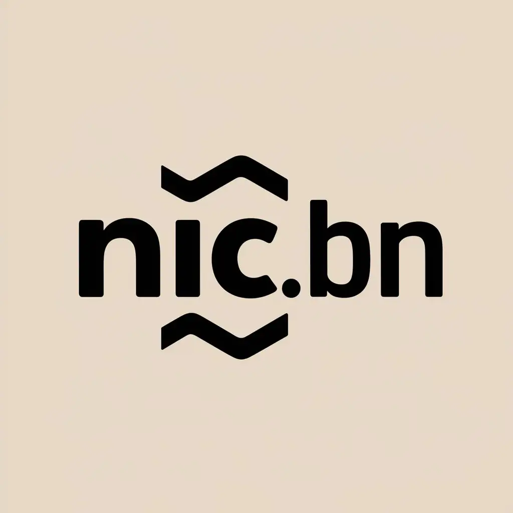 a vector logo design,with the text "nic.bn", main symbol:domainname,Moderate,clear background