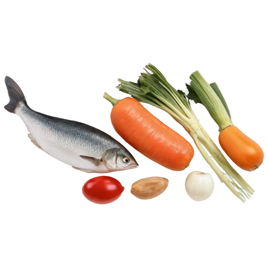 pile of vegetables and fish