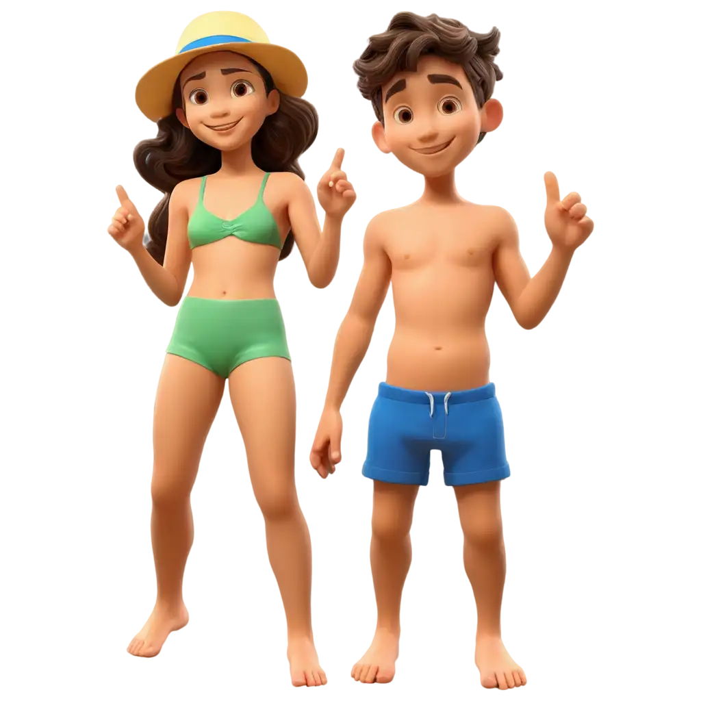 3D-PNG-Image-of-an-8YearOld-Boy-and-6YearOld-Girl-in-Summer-Clothes-Ready-for-Swimming