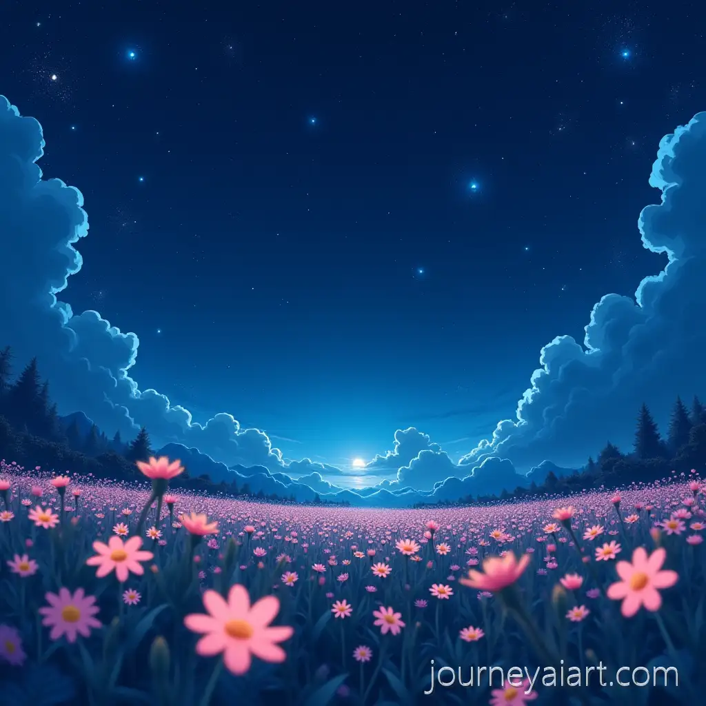 VAI-Art-Prompt-Expansioniral-Anime-Fantasy-Wallpaper-Dreamy-Flower-Field-Under-Night-Sky-with-Glowing-Flowers-and-Cosmic-Dust