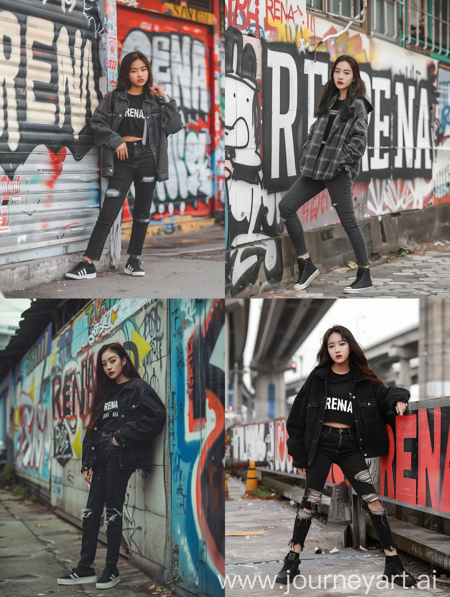 Confident-Korean-Woman-in-Urban-Graffiti-Setting-with-Bold-Typography