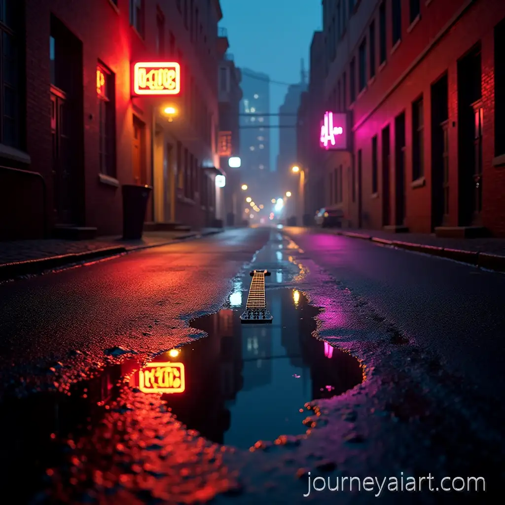 Moody-Nighttime-Alley-with-Reflective-Puddles-and-Neon-Lights