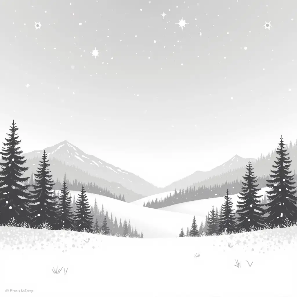 Serene-Winter-Scene-with-SnowCovered-Mountains-and-Twinkling-Stars