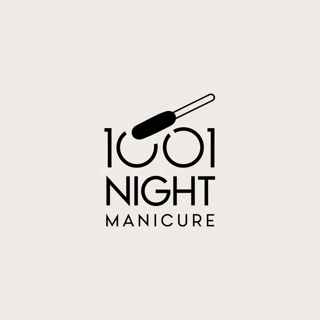 LOGO-Design-for-1001-Night-Manicure-Minimalistic-Beauty-Industry-Emblem-with-Manicure-Symbol