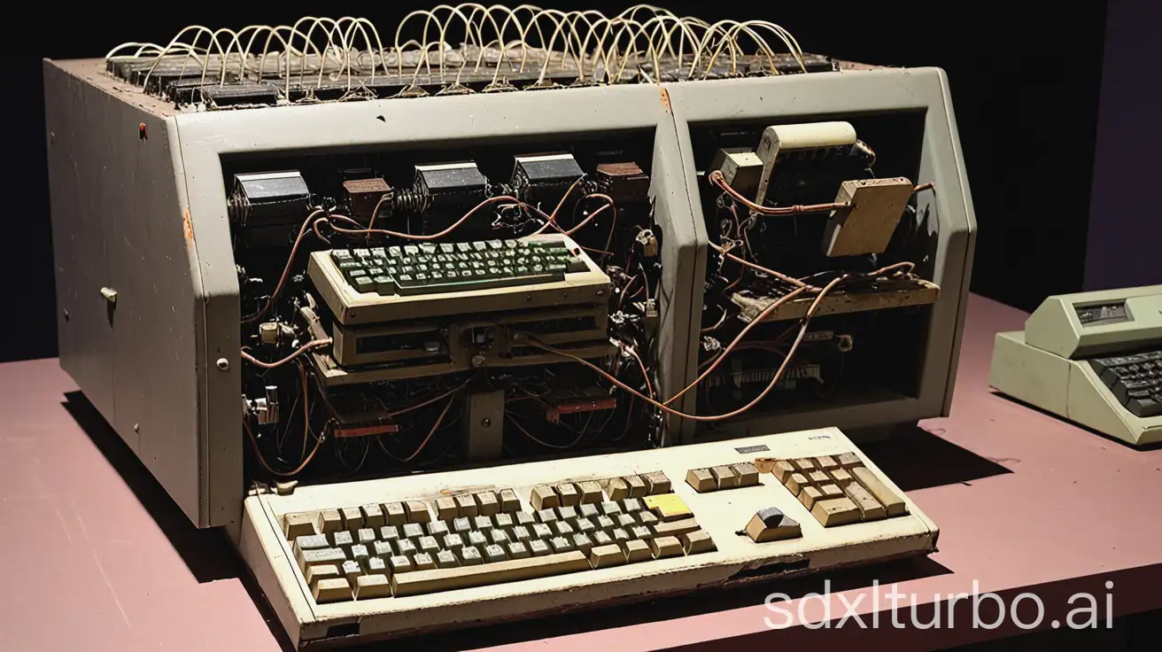 Vintage-Old-Mechanical-Computer-with-Intricate-Gears-and-Dials