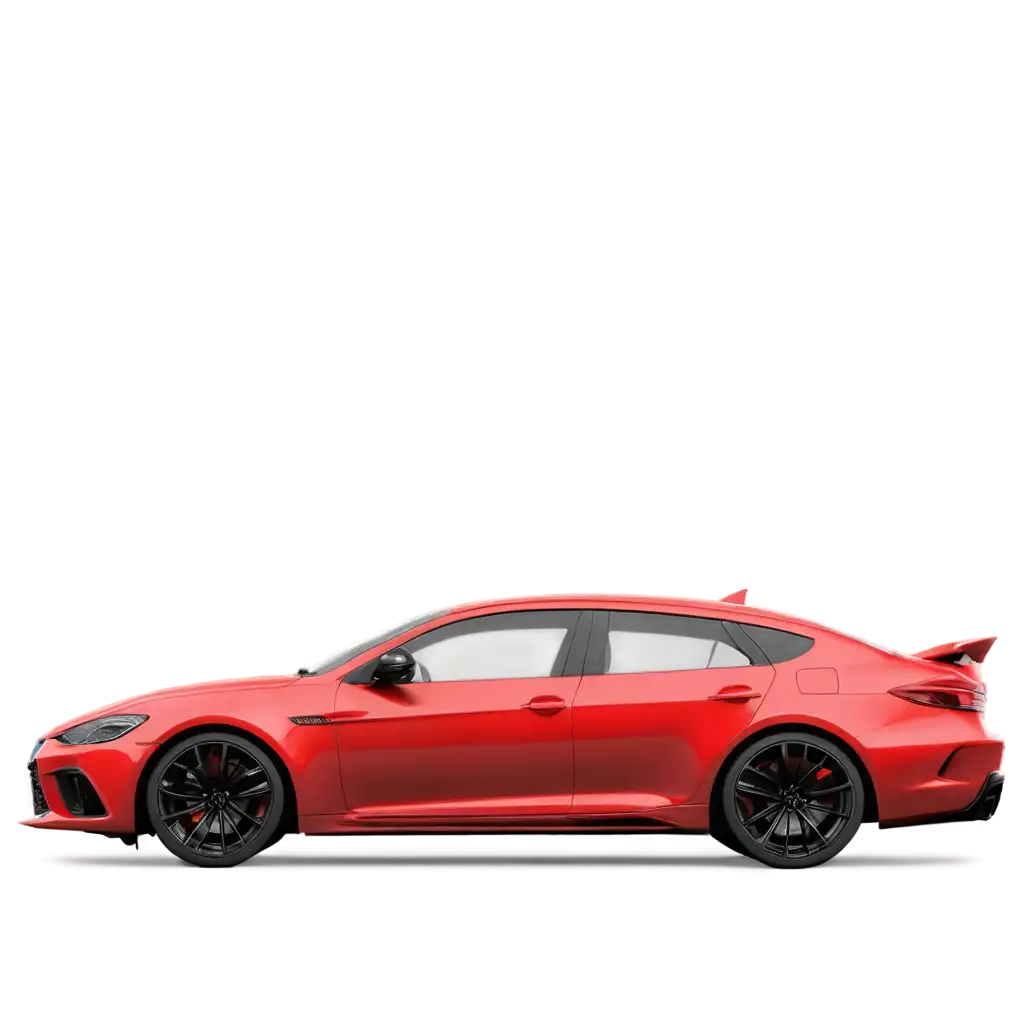 3D render Car, Red and Black. side view. Hyper Realistic and Ultra Detailed