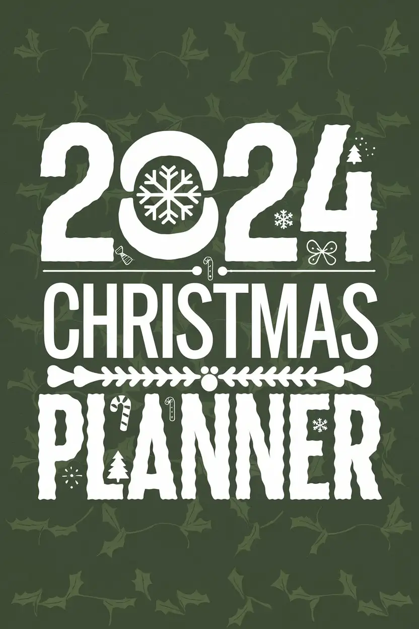 2024 Christmas Planner with Cool Typography Style Text