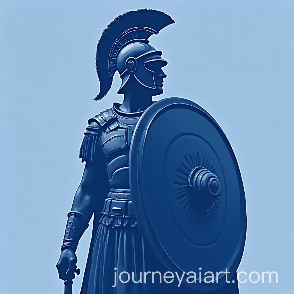 Silhouette-of-Roman-Centurion-in-Deep-Blue-Ralph-Lauren-Style