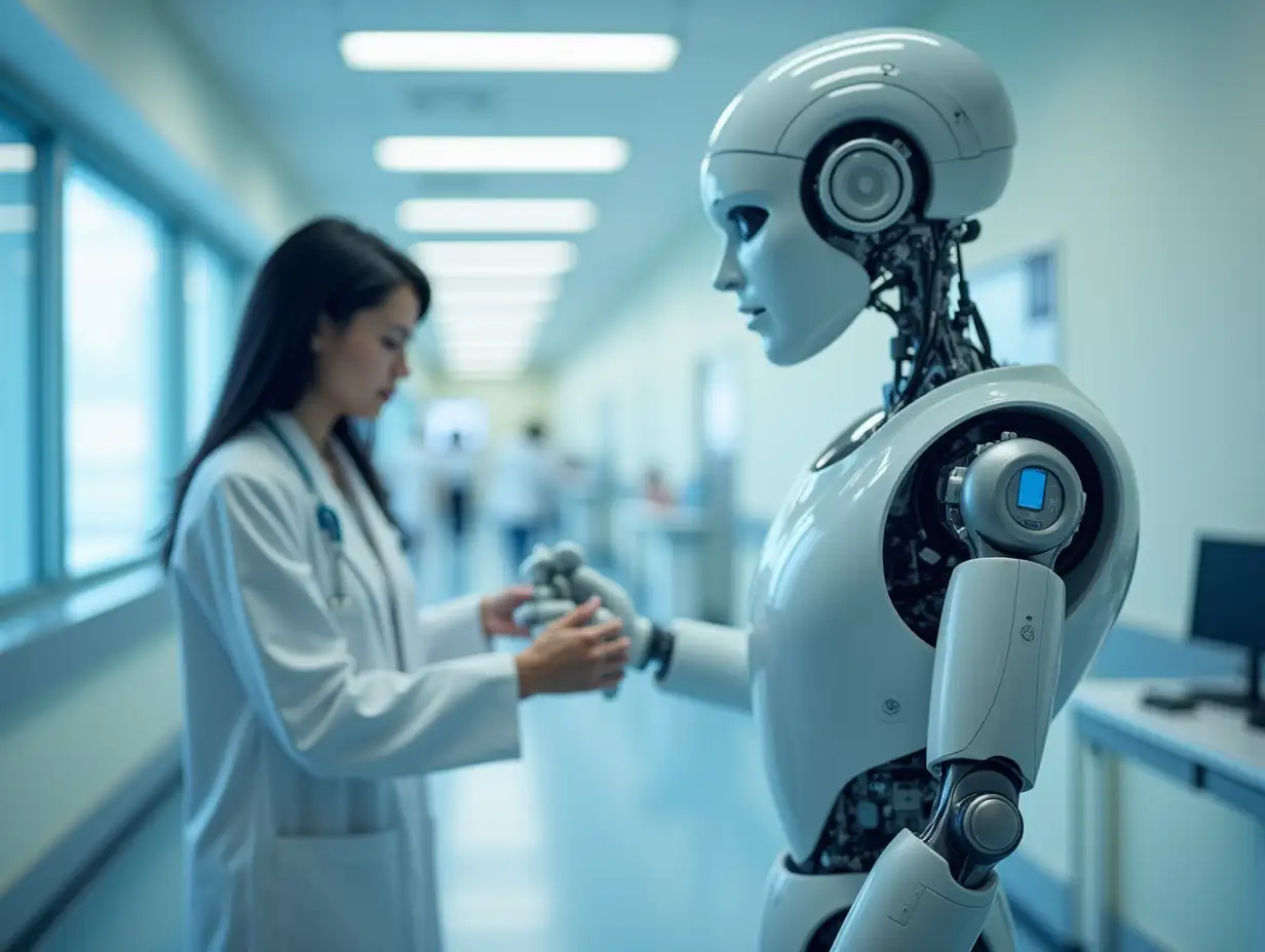 Healthcare-Robot-Assisting-Patient-in-a-Hospital-Highlighting-Medical-Tech-Innovations