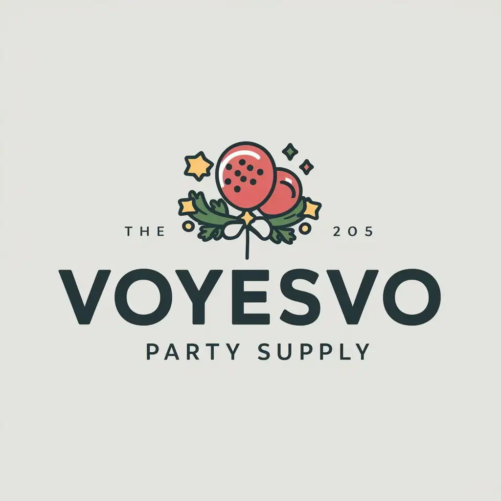 a logo design,with the text "VOYESVO", main symbol:Party Supplies, Holiday Décor,Moderate,clear background