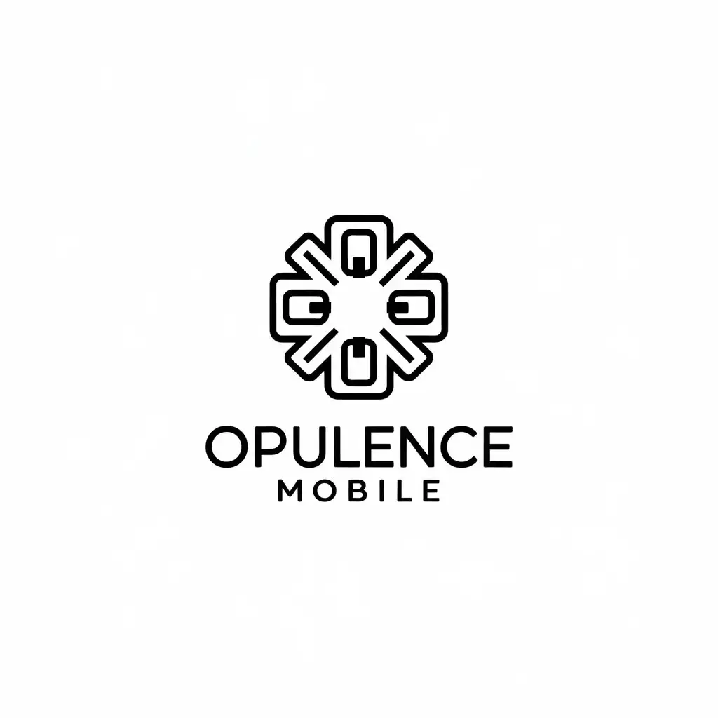 LOGO Design for Opulence Mobile Modern Vector with Phone Symbol for Technology Industry