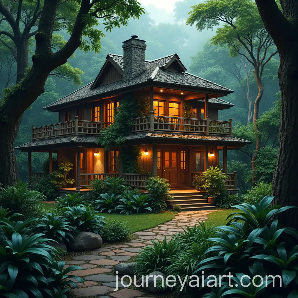 Colorful-Jungle-Treehouse-in-Lush-Greenery