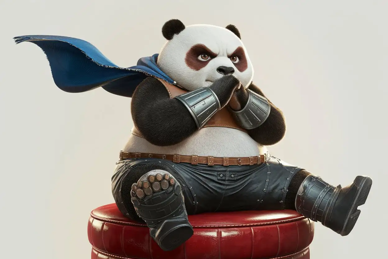 Cinematic-3D-Panda-Warrior-in-Sleek-Leather-Outfit-with-Blue-Cape