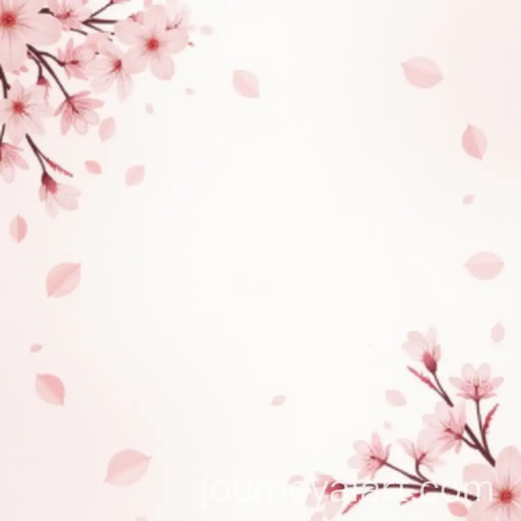 Cherry-Blossom-Branch-with-Floating-Leaves-Template