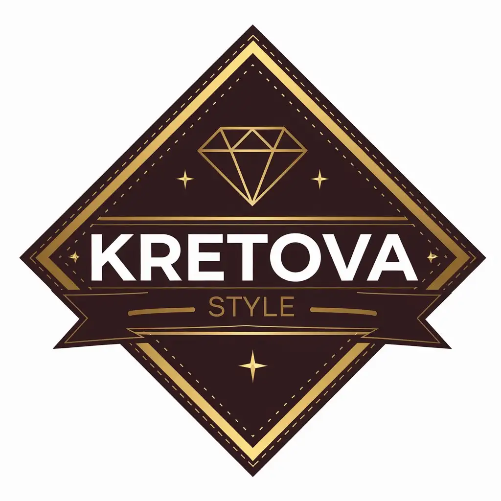 a vector logo design,with the text "Kretova Style", main symbol:Diamond,Moderate,clear background