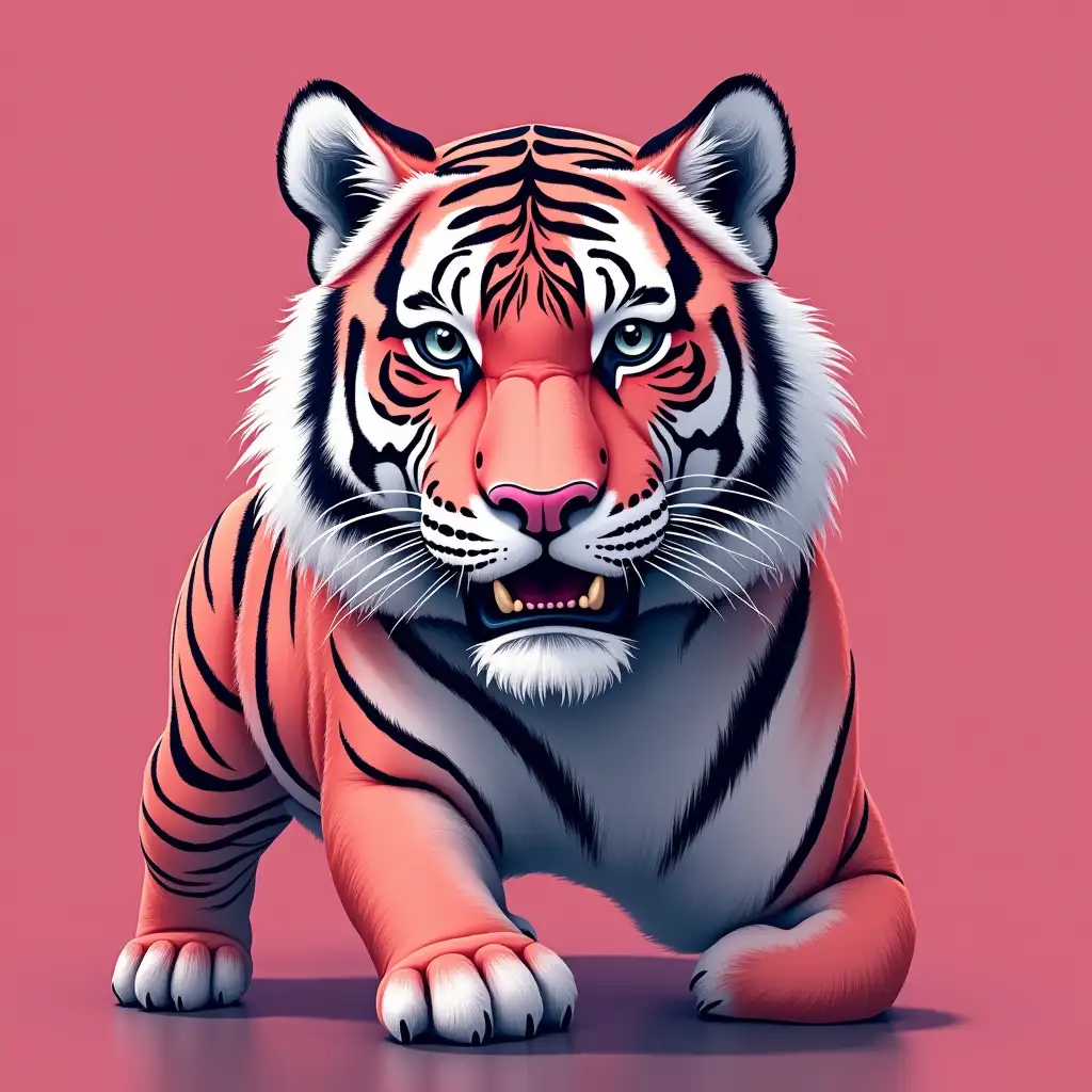 Tiger in pink colour