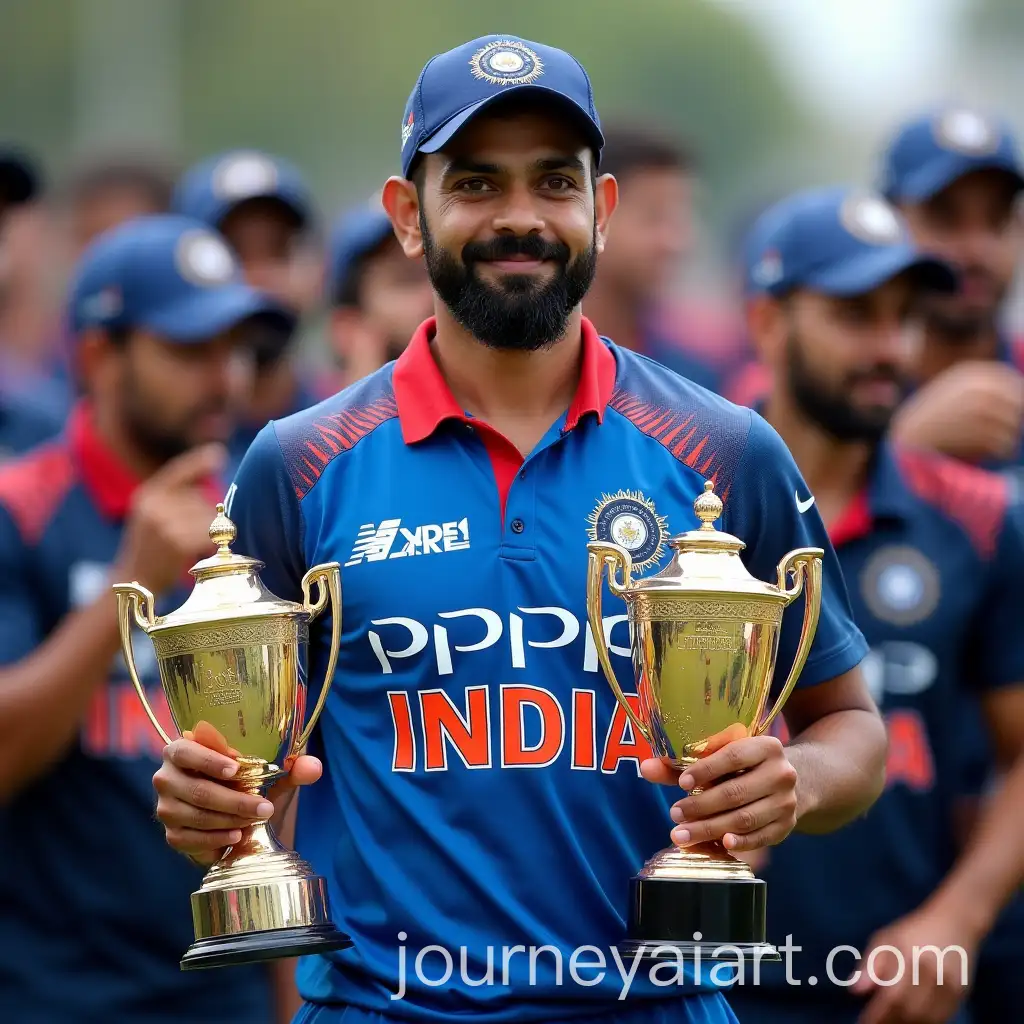 Virat-Kohli-Showing-Trophies-to-Mumbai-Indians-Fans