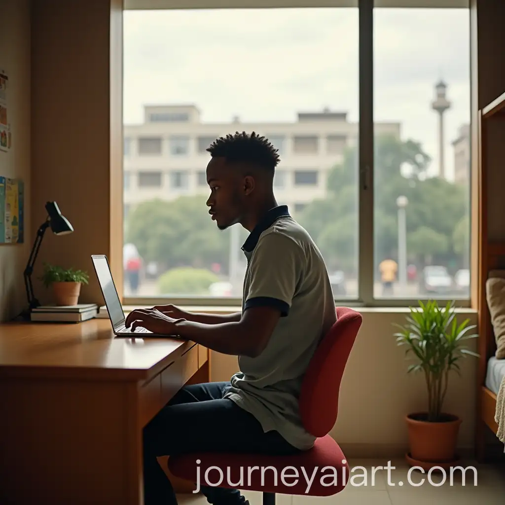 Young-Nigerian-University-Student-Relaxing-in-Dorm-Room