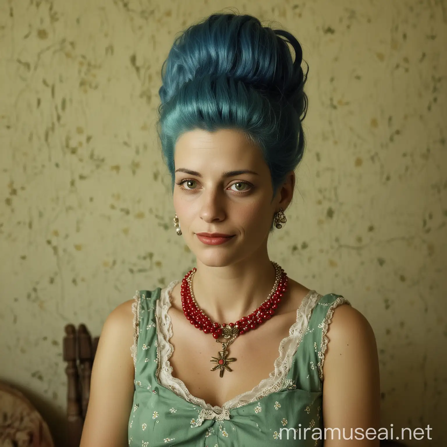 Loving Mother with Blue Hair and Green Dress by Sally Mann