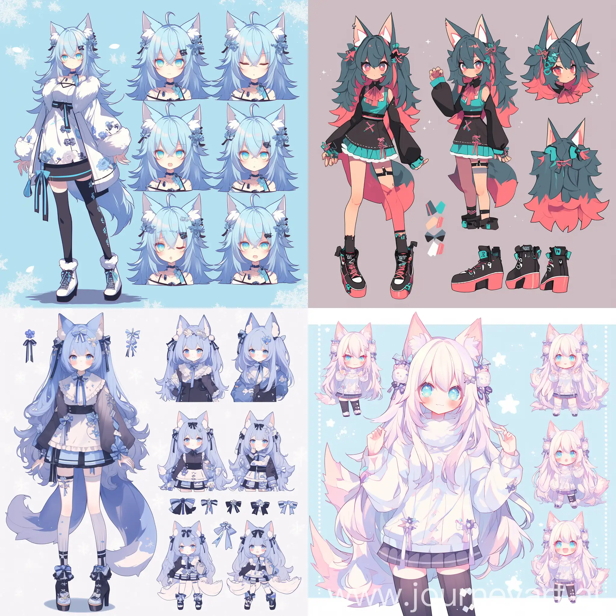 Adoptable-Decora-Style-Chibi-Character-Design-with-Cute-Wolf-Cut-Hair