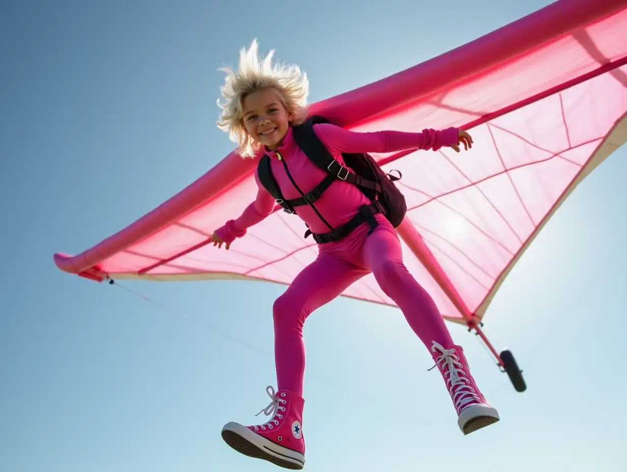 Smiling-Young-Boy-Flying-a-Pink-HandGlider