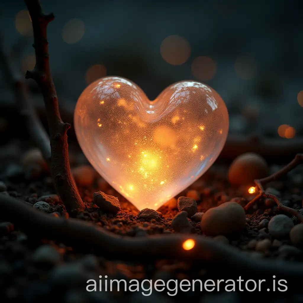 Delicate-Glass-Heart-Surrounded-by-Nature-and-Light