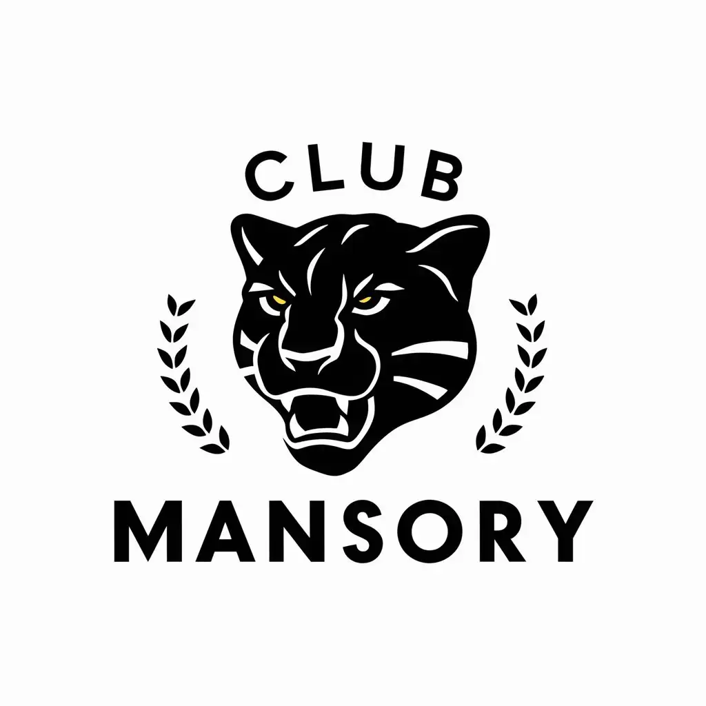 a vector logo design,with the text "club_mansory", main symbol:Panther,complex,be used in Finance industry,clear background