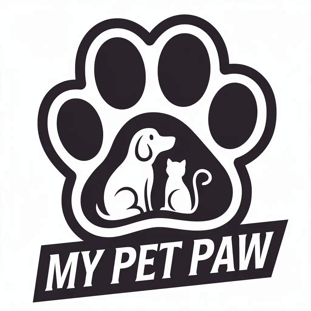 LOGO Design for My Pet Paw Paw Dog Cat Symbol with Clear Background for Animals Pets Industry