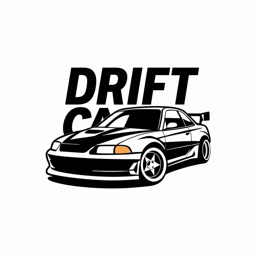 LOGO Design For Drift Car Minimalistic Vector Design with Drift Racing Theme