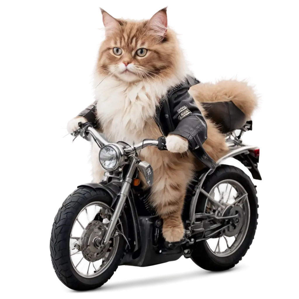 Fluffy-Cat-Riding-a-Motorcycle-PNG-Image-Whimsical-and-Creative-Artwork