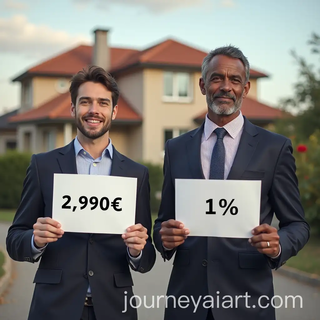 Real-Estate-Agents-Negotiating-Prices-with-House-in-Background