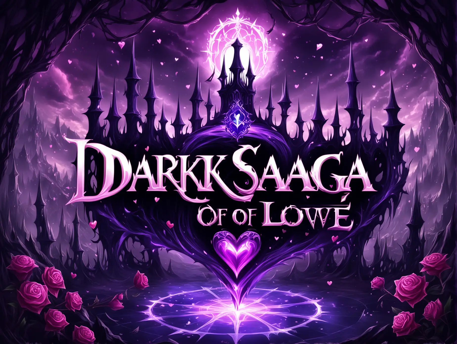 Logo-Design-for-Dark-Saga-of-Love-Game-with-Fantasy-Background