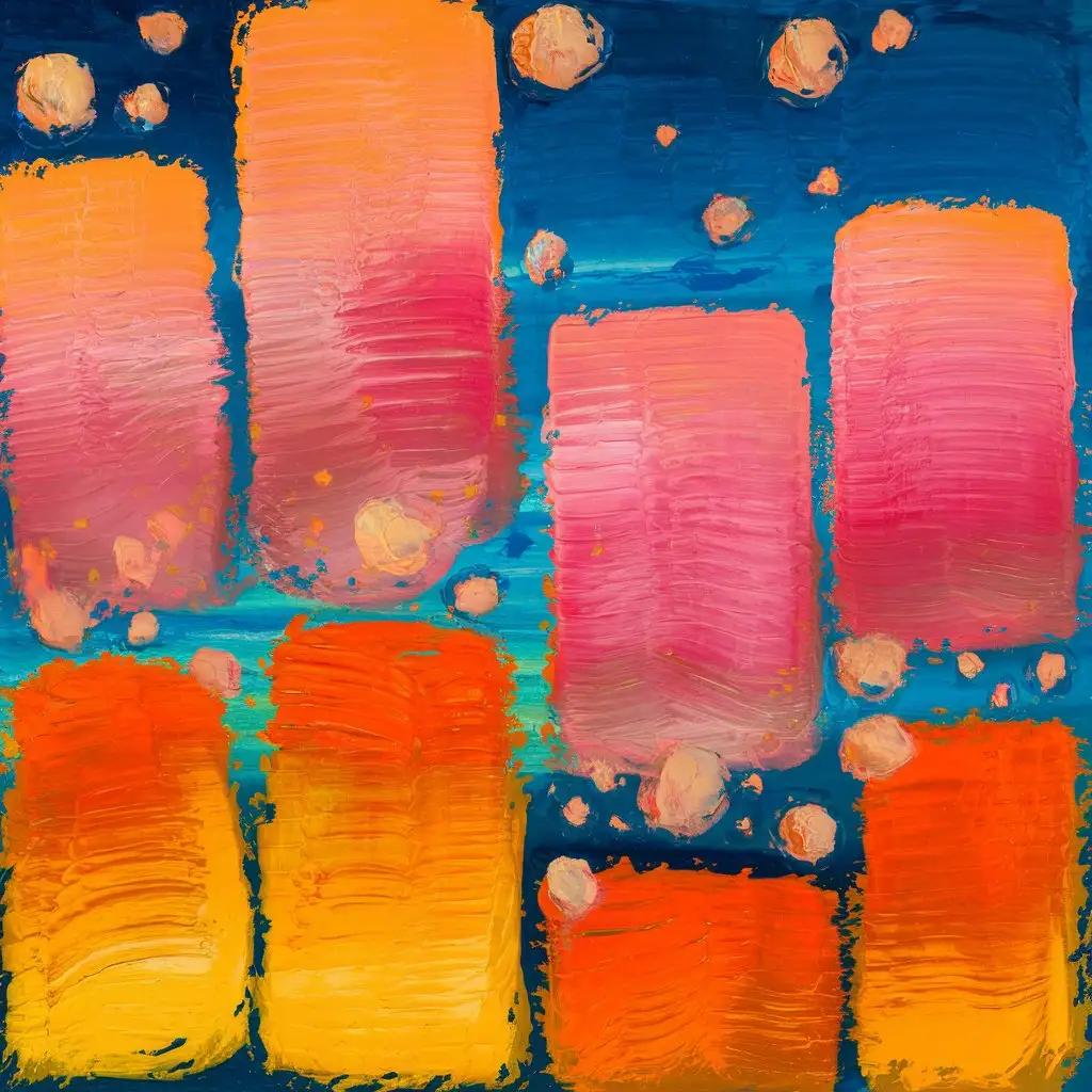 based on sunset elements make an abstract painting