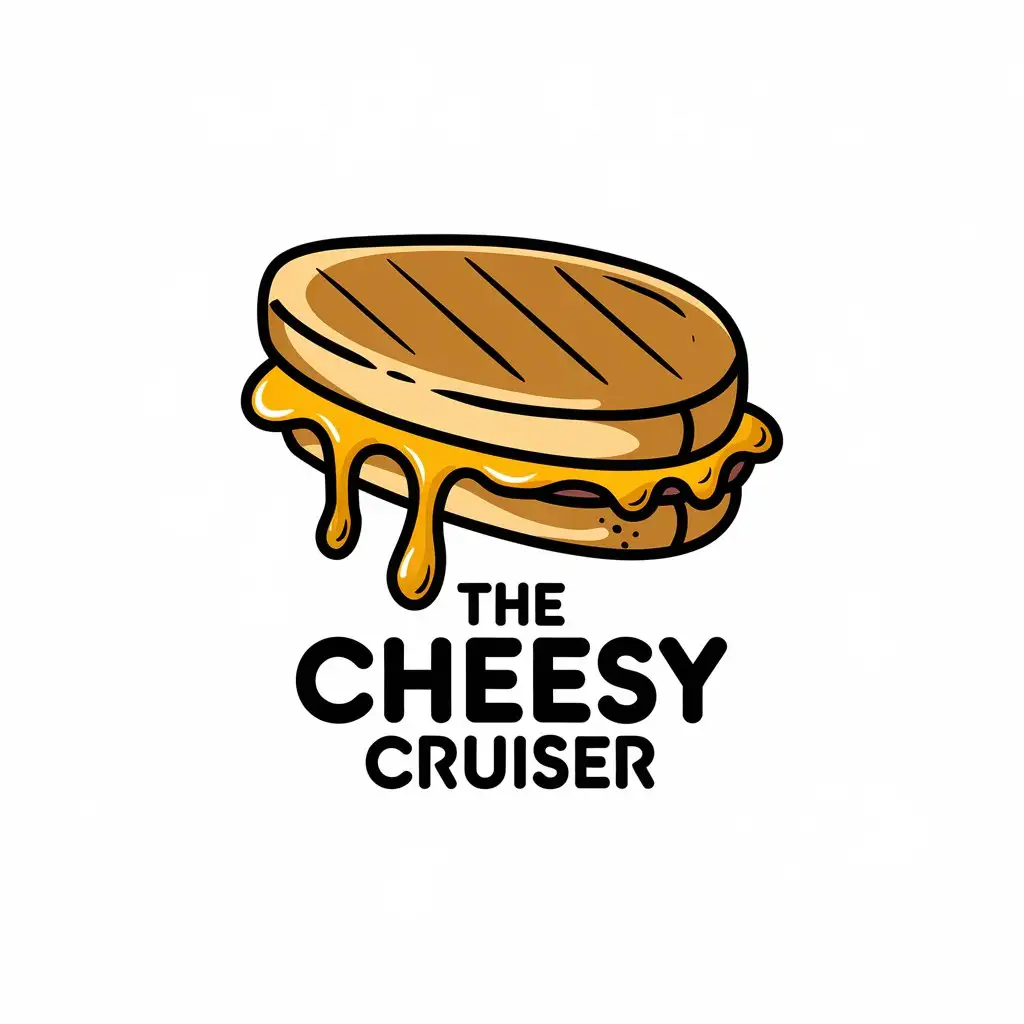 LOGO Design For The Cheesy Cruiser Cartoon Grilled Cheese Sandwich Theme