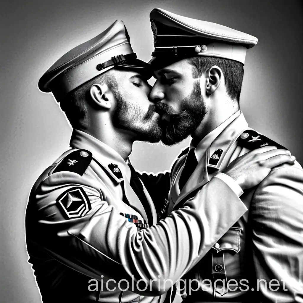 Passionate-Embrace-Diverse-Army-Officers-in-Uniform