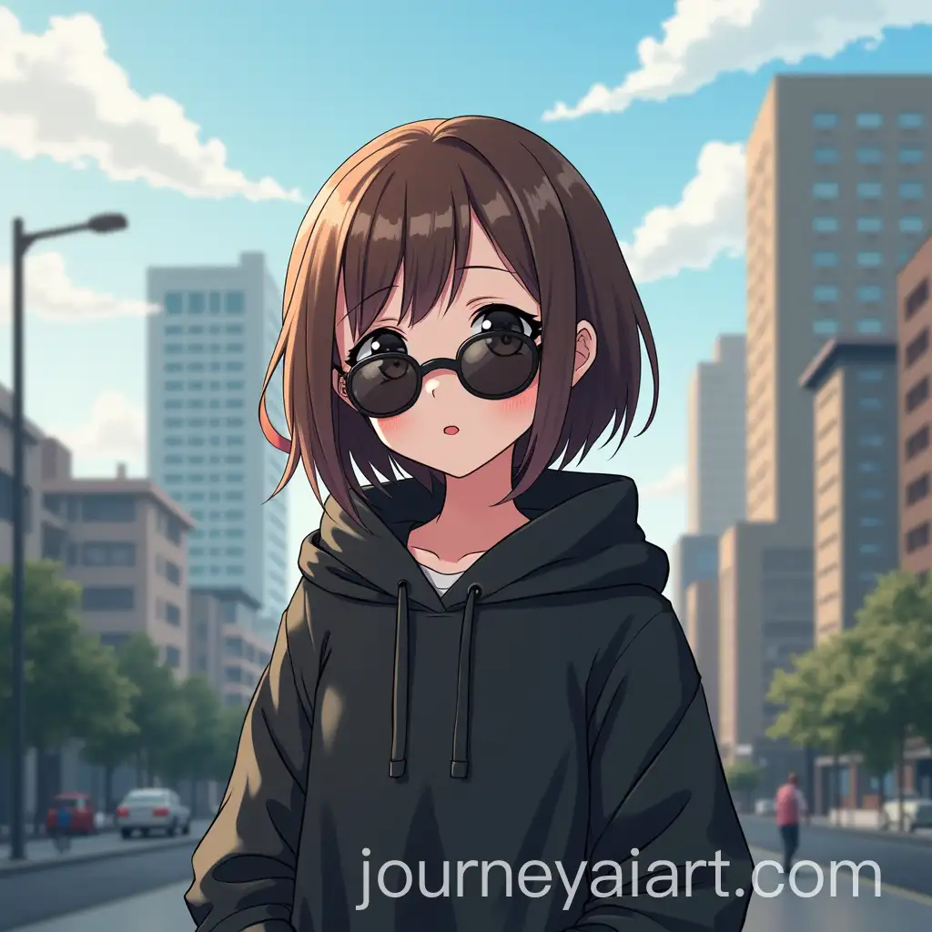 Anime-Style-Teenage-Girl-in-City-Background-with-Sunglasses