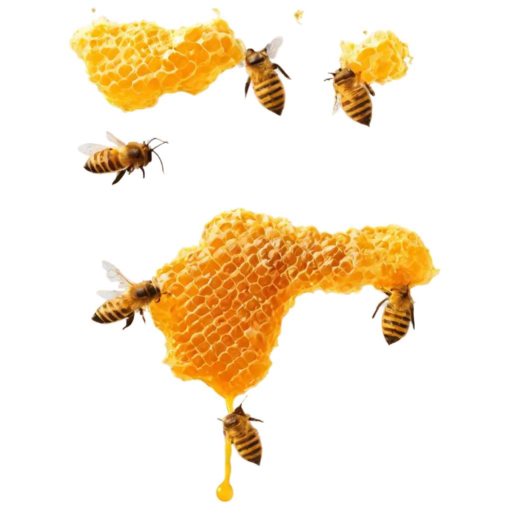 HighQuality-PNG-Image-of-Honeycomb-with-Flowing-Honey-for-Stunning-Visuals