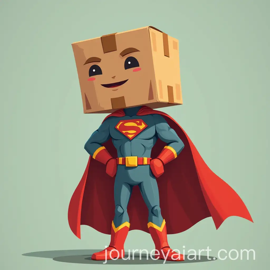 Captain-Box-the-Superhero-with-a-Cardboard-Box-Helmet