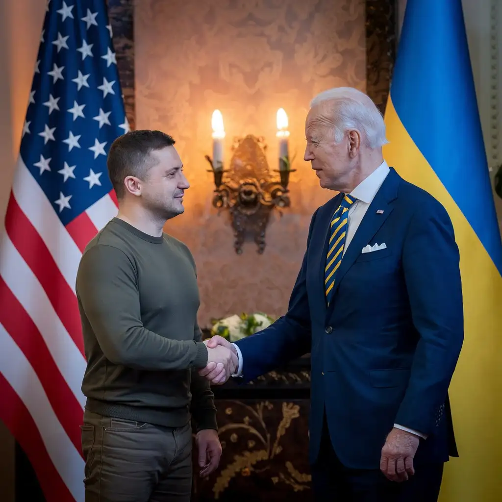 Selenskij (Ukrainian president) meets Joe Biden