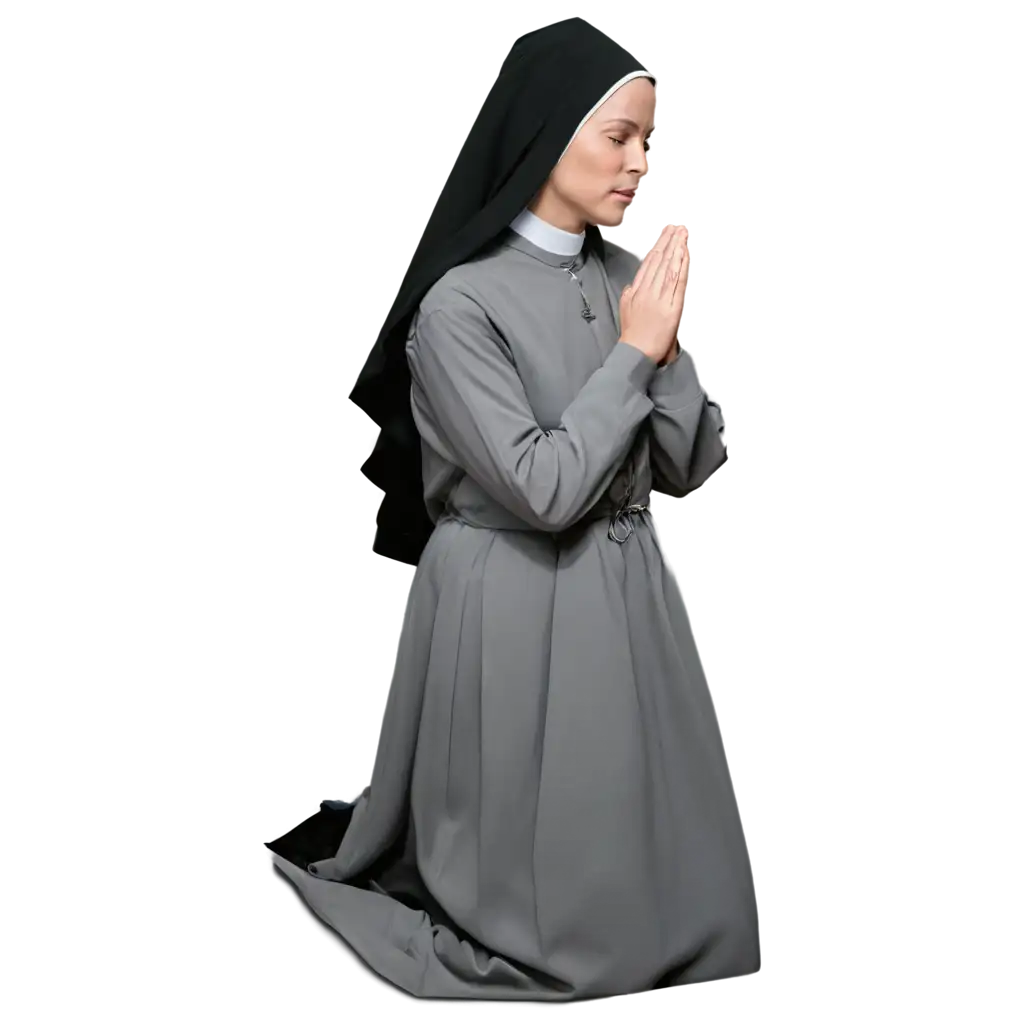 Nun-Praying-PNG-Image-HighQuality-Praying-Nun-Artwork-for-Religious-and-Inspirational-Uses